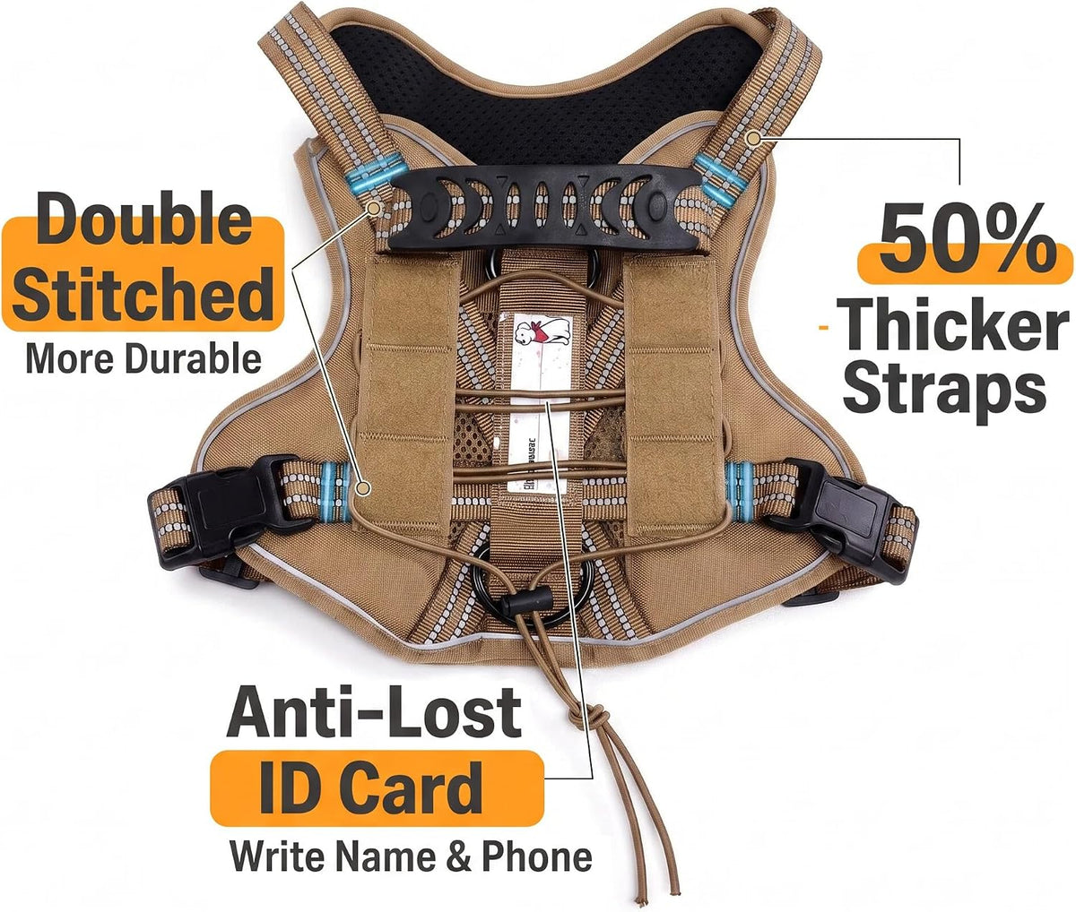 Dog Harness and Leash Set for Large Dogs - Khaki / S - image 4