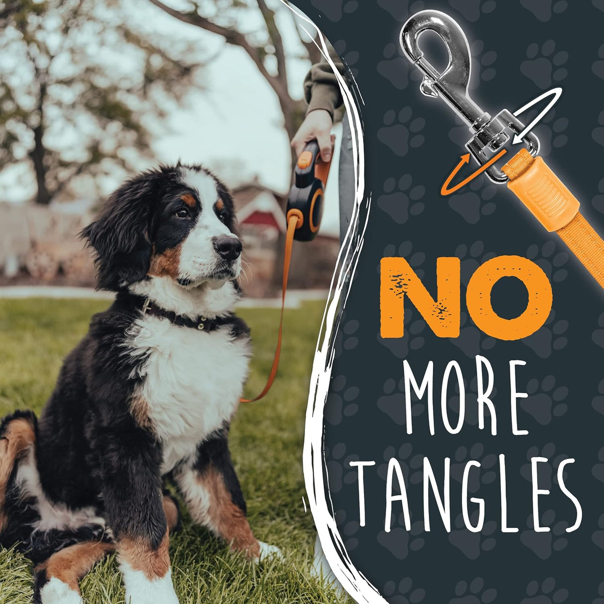 Mighty Paw Retractable Dog Leash, for Large Dogs, Auto-Locking - Original Orange / 0 - 50 lbs - image 2