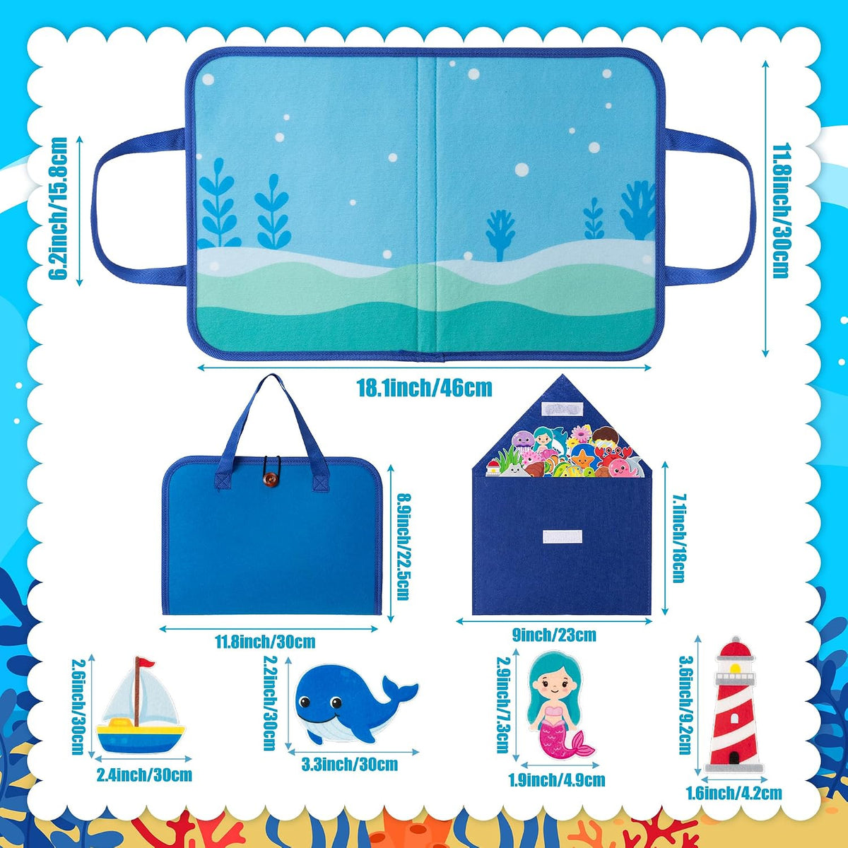 WATINC Travel Felt Board Story Set - Ocean Animals - image 2