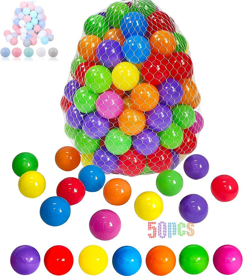 Plastic Ball Pit Balls 50/100/200/400 Pack for Baby Toddler Kids Play – Fun for Kids & Family - 50 Balls, 7 Rainbow Colors