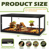 PROLEE 82 Gallon Bearded Dragon Tank - Black / 82 Gallon (48x19.5x19.5 Inch) - image 2