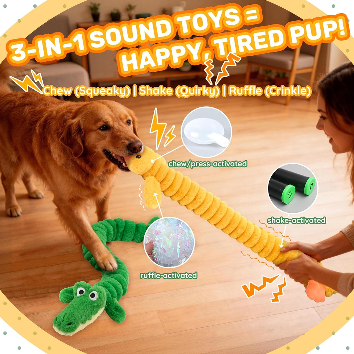 LECHONG 2-Pack 40” Extra-Long Squeaky Dog Toys for Large Dogs - image 3
