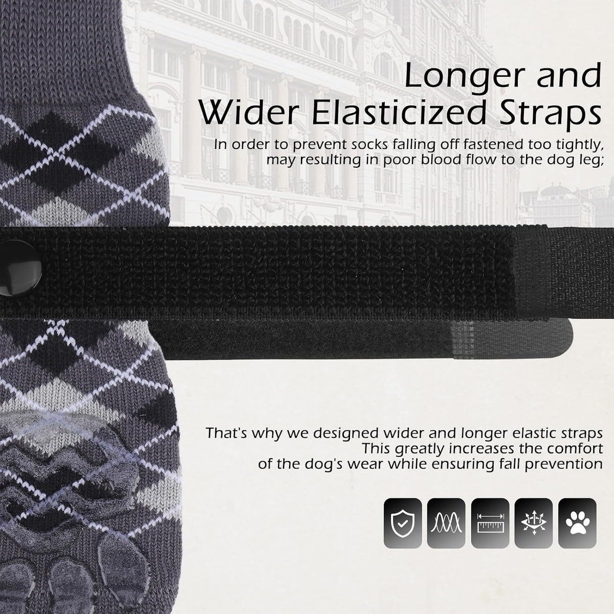 EXPAWLORER Dog Socks to Prevent Licking Paws - X-Small / Black - image 4