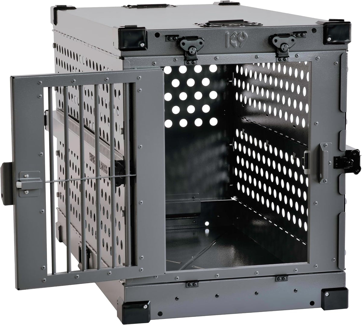 K9 Kennel Boss Aluminum Collapsible Dog Crate - Gray / 40.6"L x 25.2"W x 28.9"H - image 2