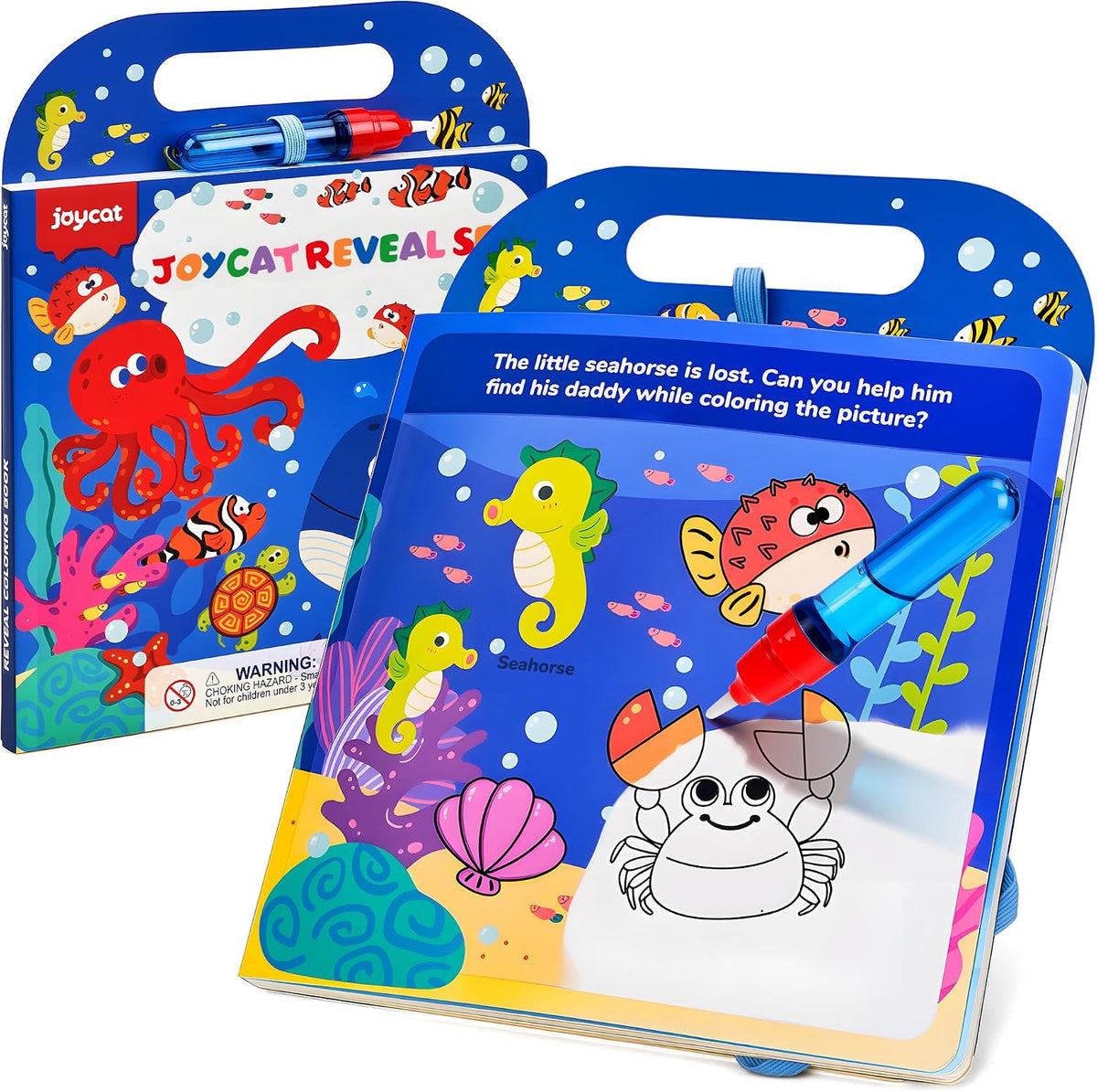 JoyCat Farm Water Coloring Book for Toddler Kids, 13 Pages - Ocean