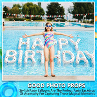 Shappy Happy Birthday Pool Floats Balloon – Fun for Kids & Family - White / 20'' / Colored Dots - image 4