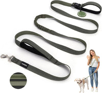 Hands Free Dog Leash, Waist & Crossbody 2-in-1 for Jogging & Hiking – Essentials for Dogs - Olive Green / Large (8–10FT)