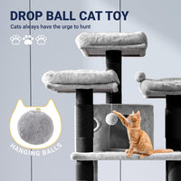 Allewie 68 Inches Cat Tree/House and Towers for Big Feline/Scratching - 68 in / Black & Grey - image 3