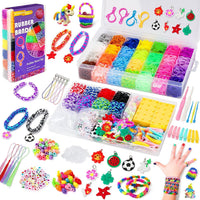 Loom Rubber Band Bracelet Kit, 3000+ 30-Color, Storage Case - Multicolor 10000+