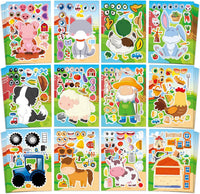 48 Fall Make-a-Face Sticker Sheets for Kids - Farm Fun