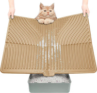 UPSKY Large Cat Litter Mat 31" x 24" Waterproof and Washable - 6.Khaki