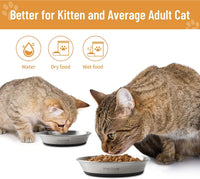 Cat Bowls, 304 Stainless Steel Non-Slip Wide Shallow - 6 Non-slip Bowls - image 3