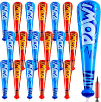 WILLBOND 18 pack 17 inch inflatable baseball bats in red, pink, blue and light blue with pump - view 7