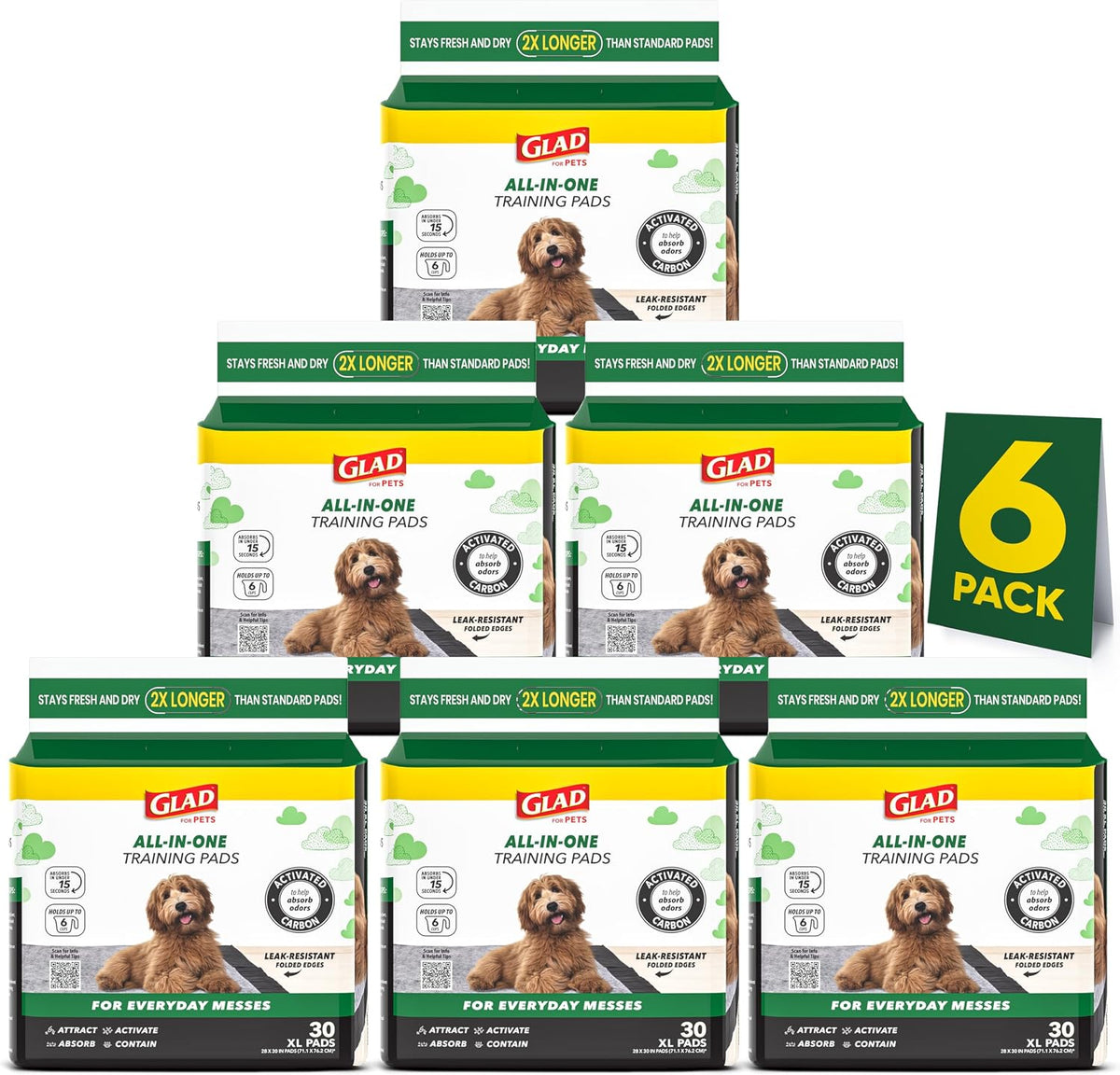 Glad for Pets, Activated Carbon Disposable, Dog Pee Pads - X-Large / 180.0