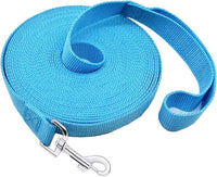 SALO Nylon Training Dog Leash for Small Medium Large Dogs - Sky Blue / 1 inch x 40 feet