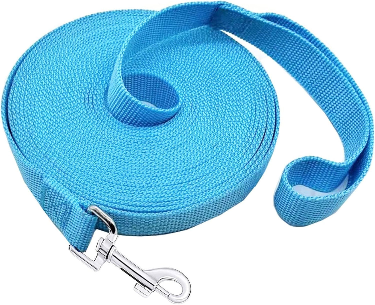 SALO Nylon Training Dog Leash for Small Medium Large Dogs - Sky Blue / 1 inch x 40 feet