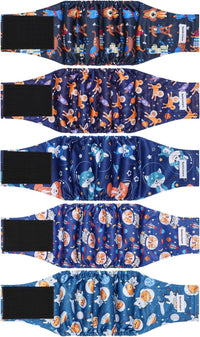 5 Pack Dog Diapers Male, High Absorbing Dog Wraps - XX-Large / Space