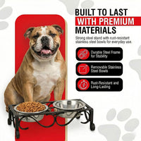 Loving Pets Elevated Dog Bowls - Matte Black / 0.5 Quarts - image 3