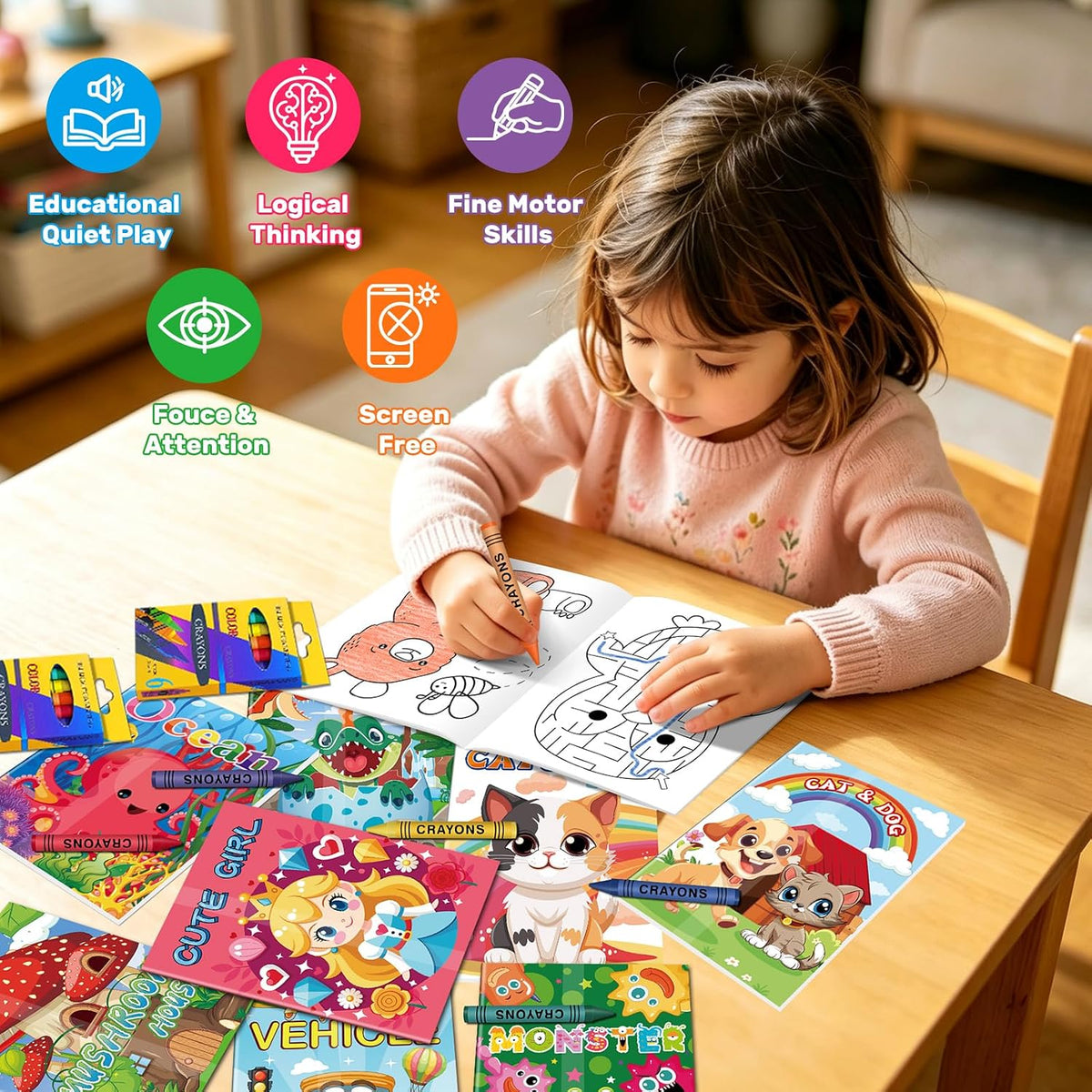 Elfew 24 pack mini Halloween coloring books for kids with pumpkin and ghost covers - view 7