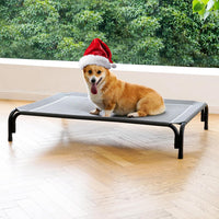 Elevated Dog Bed Raised Outdoor Dog Cot for Large Dogs - M-35.4"L×25.6"W×7.9"Th / Grey
