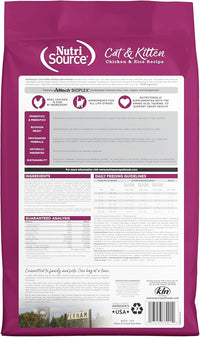 NutriSource Cat & Kitten Food, Chicken & Rice, 12LB