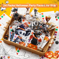 Cracoring 24 pack Halloween paint with water party favors with treat bags and brushes - view 8