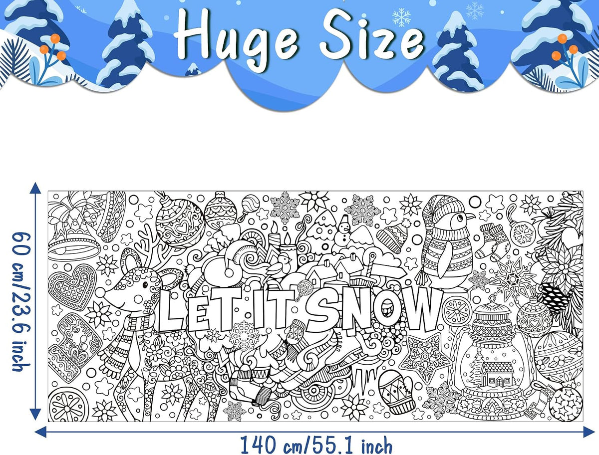 Dvbonike Jumbo Mandala Coloring Poster Giant Flower DIY Drawing Paper - Winter - image 2