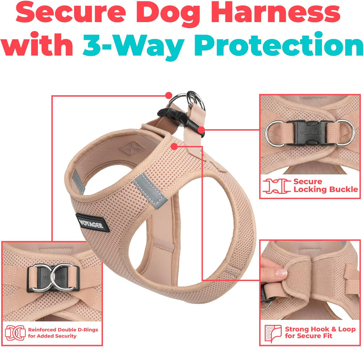 Voyager Step-in Air Dog Vest Harness - Khaki / XS (Chest: 13 - 14.5") - image 2