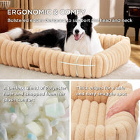 Bedsure ComfyFleece Cute Dog Bed for Small Medium Dogs Washable - M Pro(33" x25.5" x8") / Sandy Beige - image 3