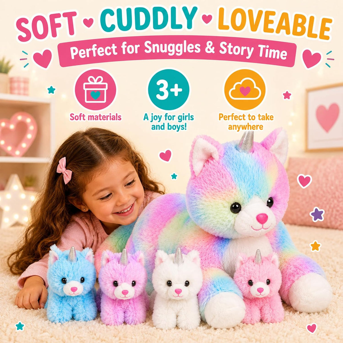 PixieCrush labradoodle stuffed animal pillow with 4 surprise plush puppies inside - view 15