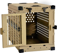 K9 Kennel Boss Aluminum Collapsible Dog Crate - Tan / 40.6"L x 25.2"W x 28.9"H - image 2