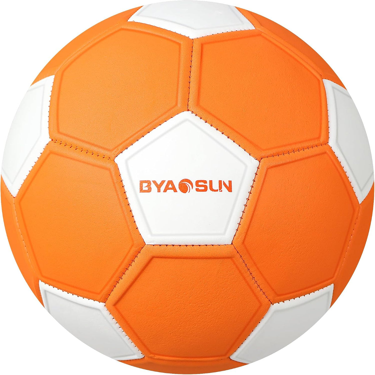 BYAOSUN size 4 soft EVA curve soccer ball in orange and blue - view 2