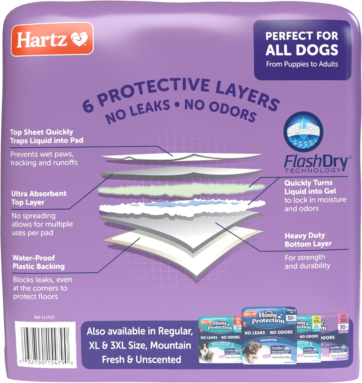 Hartz Home Protection Super Absorbent Odor Eliminating Lavender - Lavender / XXL 30 x 30 (20 Count) - image 4