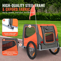 VEVOR Dog Bike Trailer, Supports up to 66 lbs - Orange/Gray - image 3