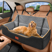 XIEEAOZEE Large Dog Car Seat for Pets Under 100 lbs - Black/Gray