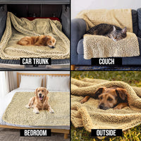 Muddy Mat Dog Blanket - Chenille Water Absorption Blanket for Bed & Couch Cover for Dogs Washable - Beige / 29" x 40" - image 4