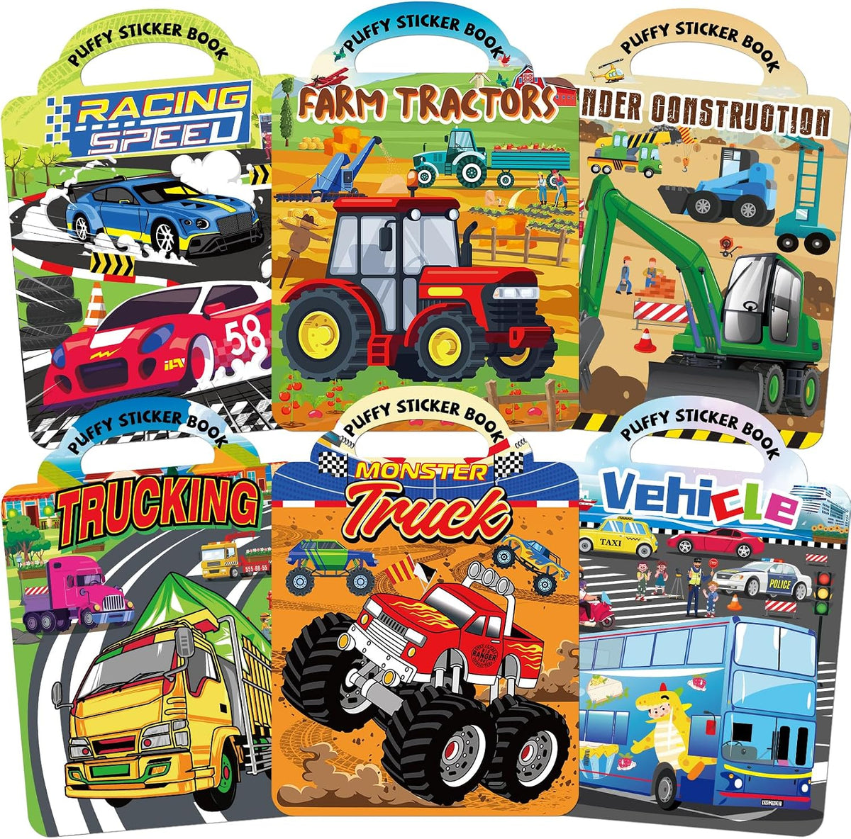 Elfew 3 pack Halloween reusable sticker books for toddlers with puffy stickers - view 2