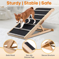 Dog Ramp for Bed, Extra Wide 17’’ - Brown / Large - image 4
