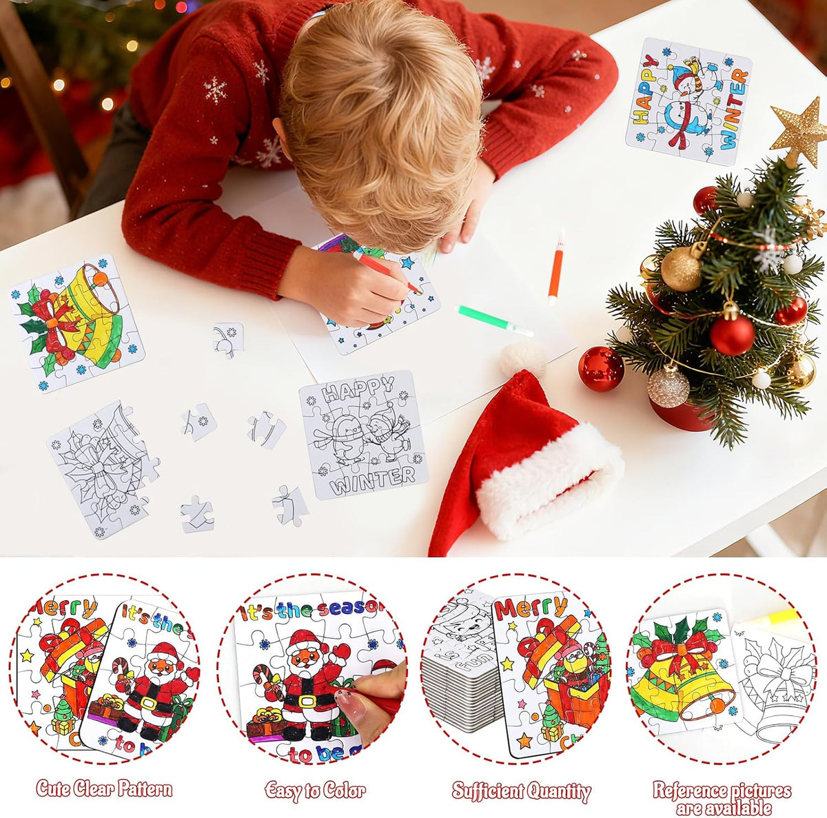 MUOUAKATE Christian Halloween crafts for kids, 24 blank coloring puzzle sets - view 22