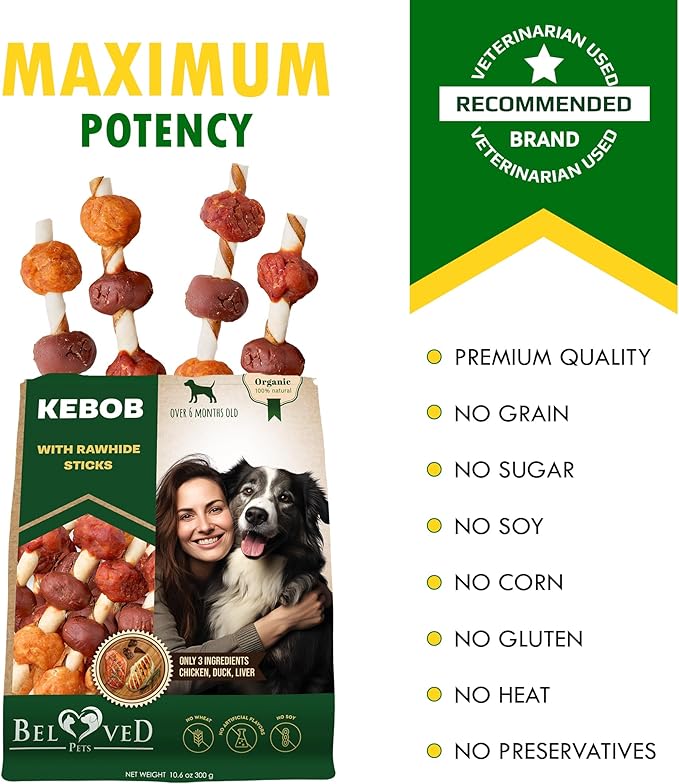 Dog Treats Rawhide Sticks Wrapped with Chicken 11 oz - Pet Natural Chew Treats - Grain Free Meat & Human Grade Dried Snacks - Best for Small & Large Dogs