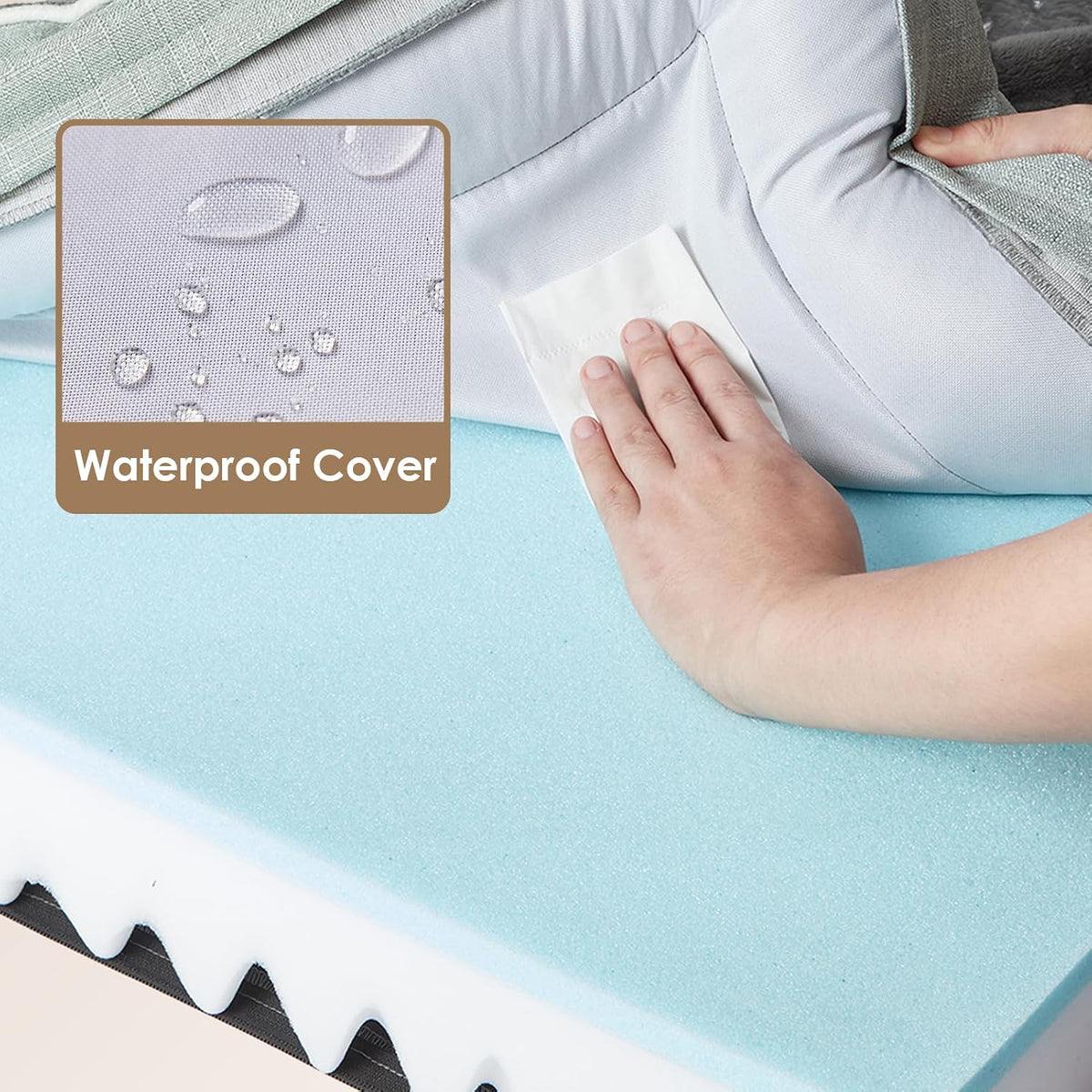 EHEYCIGA Orthopedic Dog Beds Large Sized Dog - Greyish Green / 36.0"l X 27.0"w X 6.5"th - image 3