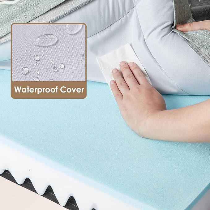 EHEYCIGA Orthopedic Dog Beds for Extra Large Dogs, Waterproof Memory Foam XXL Dog Bed with Sides, Non-Slip Bottom and Egg-Crate Foam Big Pet Couch Bed with Washable Removable Cover, Greyish Green