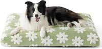 LE SURE Cute Aesthetic Dog Bed for Crate - 36.0"L x 27.0"W x 4.0"Th / Green Checkered