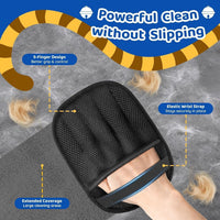 SmartTrends black pet hair removal glove, 2 pack with five-finger grip, reusable - view 3