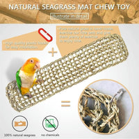 Bird Seagrass Mat 30 x 7 Inch Parrot Natural Seagrass Woven Net - 2Pcs 20.5" × 8" - image 2