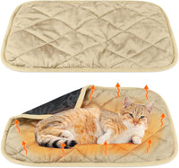2 Pack Self Warming Cat Bed Thermal Pet Mat - 16 x 20 inches / Beige