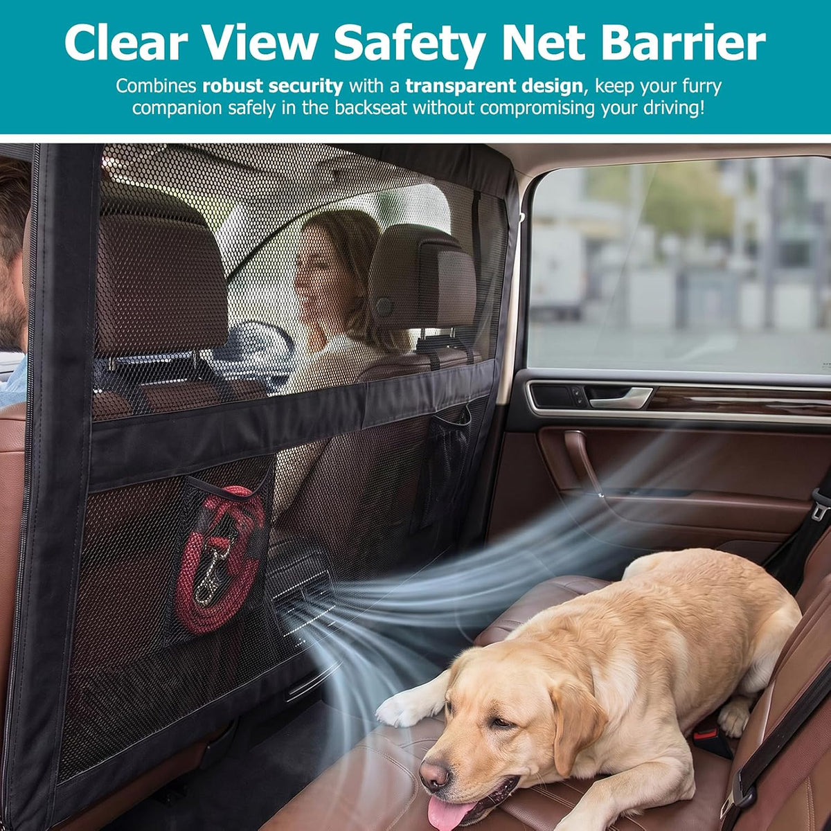 Dog Barrier for Car Back Seat & Cargo Area with Wider Coverage - Large-for Large SUV/Full-Size SUV, Sedan & Truck - image 4