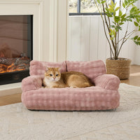 Cat Couch Bed, Cute Pet Sofa for Indoor Cats, 26"x15" - Dusty Pink / 26"L x 15"W x 12.5"Th - image 2