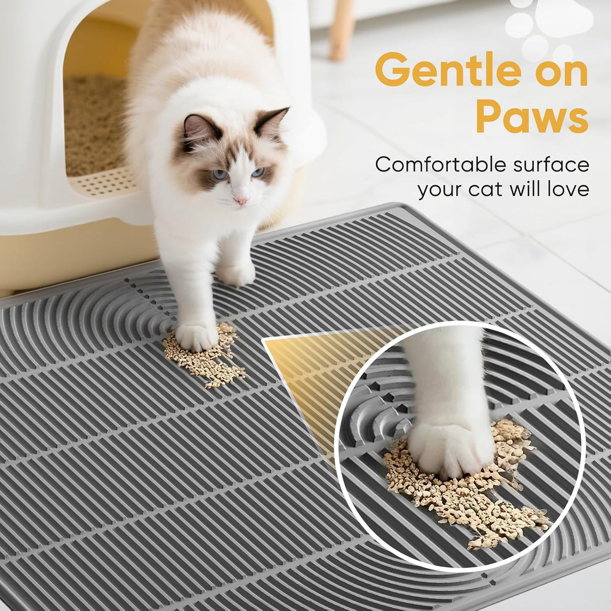 XXL Cat Litter Mat, Large Silicone Waterproof Mat - 1 Count (Pack of 1) / Pink - image 2