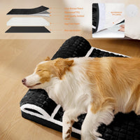 Orthopedic Large Dog Bed Pillow Pet Sofa Bed 36''X24'' Grey – Essentials for Dogs - Black / 42"L x 28"W x 3.5"Th - image 3